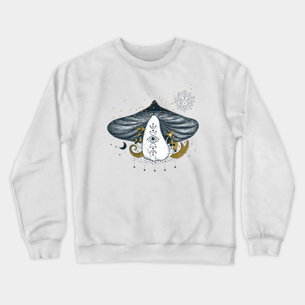 Big mushroom with eye Crewneck Sweatshirt by MonochromeEcho